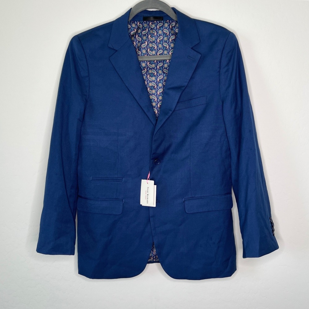 Isaac Mizrahi Blazer Boys Size 18H BlueTwo‎ Button Suit Jacket Husky